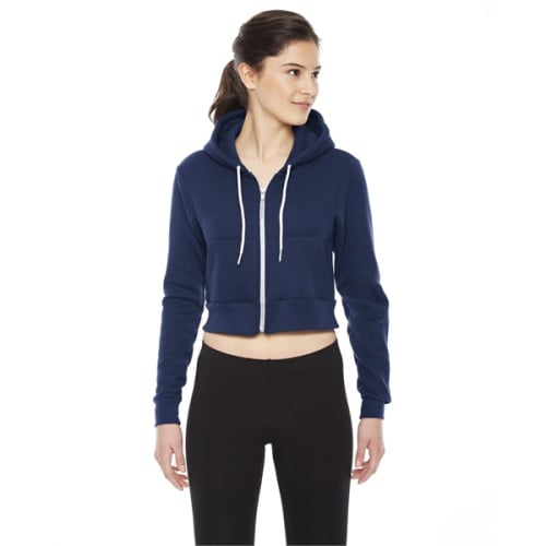 Flex fleece cropped cheap zip hoodie