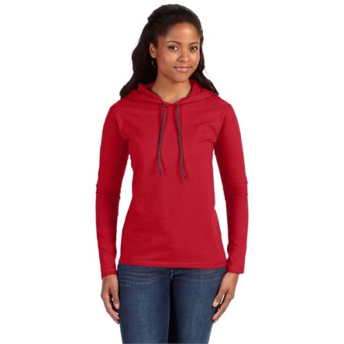 Lightweight long sleeve hooded t sales shirt women's