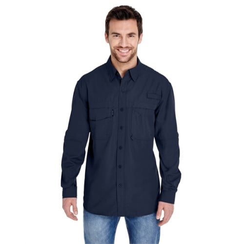 Promotional Customized Teflon Men's 100% Polyester Long-Sleeve Fishing Shirt